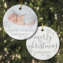 Söt Fotografi Baby Min Första Jul