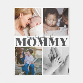 Söt fotokollage för lycklig mors dag först fleecefilt