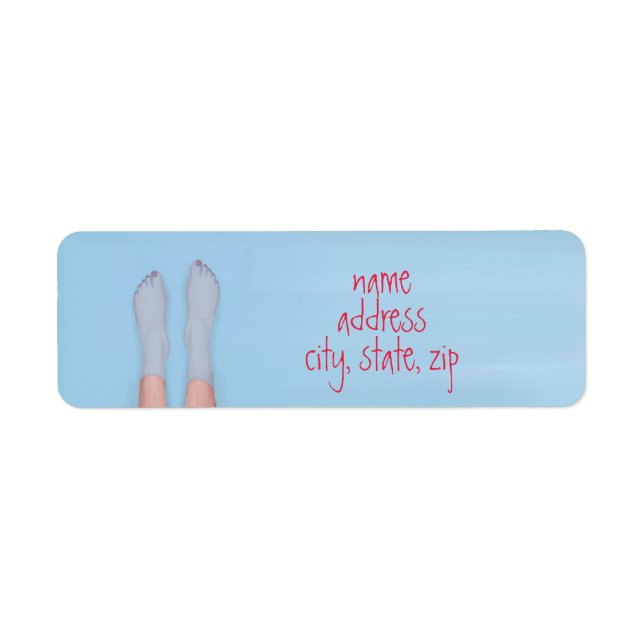 söt fötter som blöder på coola vatten-etiketten returadress etikett (Framsidan)
