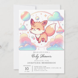 Söt Fox Baby Shower Inbjudningar