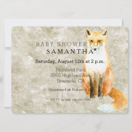 Söt Fox Baby Shower Inbjudningar