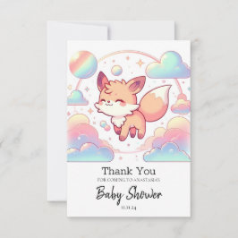 Söt Fox Baby Shower Tack Kort