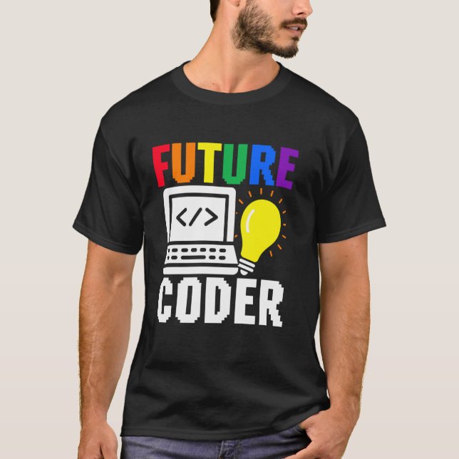 Söt framtida kodar unge karriär dataprogrammerare t shirt (Framsida)
