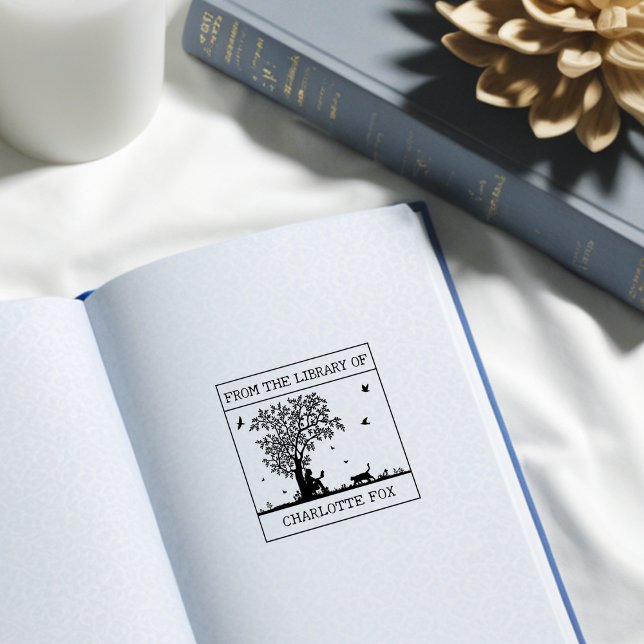 Söt Från Biblioteket Exlibris För Katt Stämpel (Skapare uppladdad)
