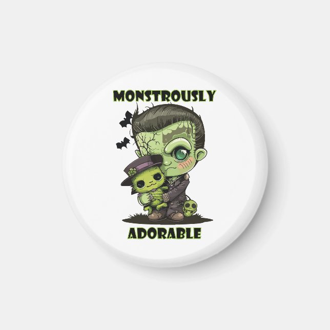 Söt Frankenstein-monster med plysch Magnet (Framsidan)