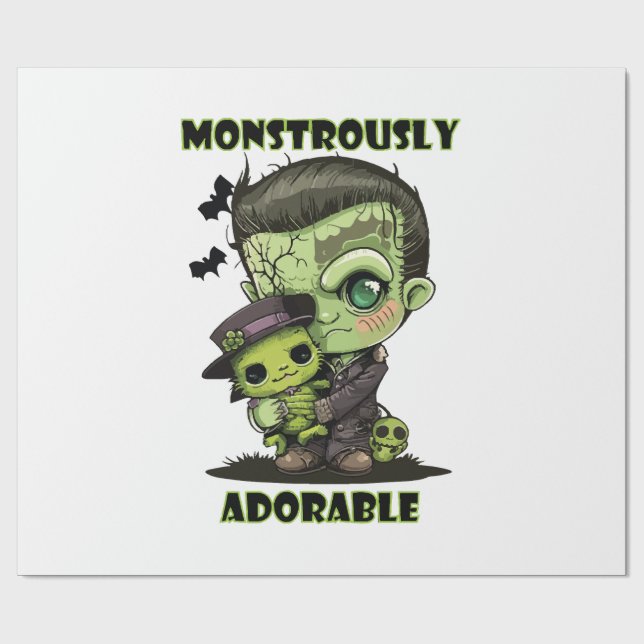 Söt Frankenstein-monster med plysch Presentpapper (Platt)