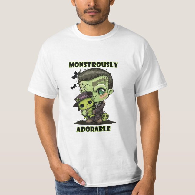 Söt Frankenstein-monster med plysch T Shirt (Framsida)