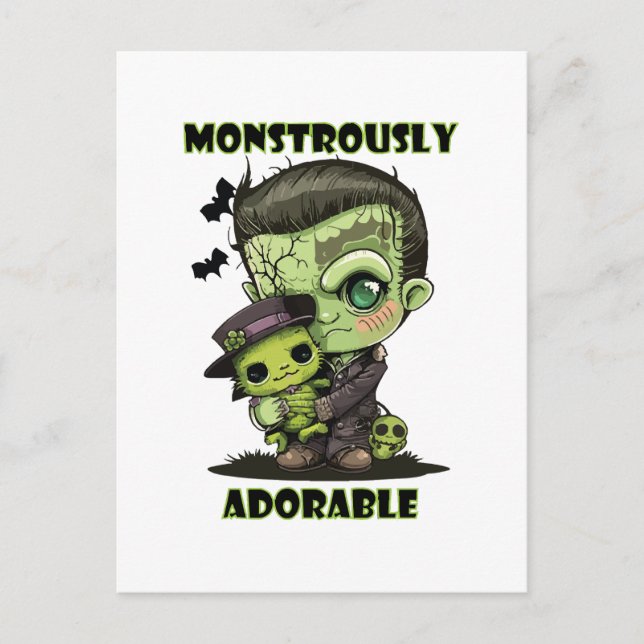Söt Frankenstein-monster med plysch Vykort (Framsida)