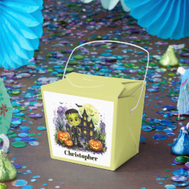 Söt Frankenstein-pojke Halloween-födelsedagsfest Presentaskar