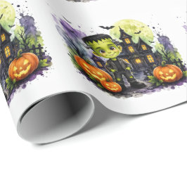 Söt Frankenstein-pojke Halloween-födelsedagsfest Presentpapper