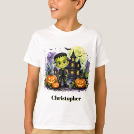 Söt Frankenstein-pojke Halloween-födelsedagsfest T Shirt