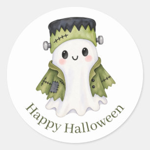 Söt Frankenstein-spöke Barns läskiga Halloween Runt Klistermärke