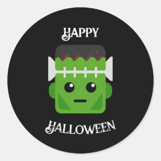 SÖT FRANKIE GLAD HALLOWEEN DEKAL RUNT KLISTERMÄRKE