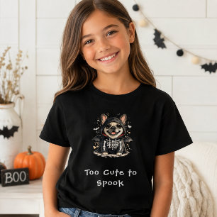 Söt fransk bulldog Halloween-skelett T Shirt
