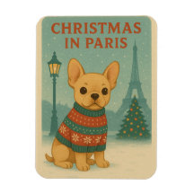 Söt fransk bulldog jul i Paris | Vintage