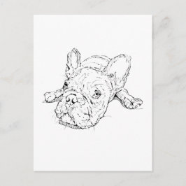 Söt fransk bulldog postkort vykort