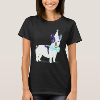 Söt fransk bulldog svart och vit valp födelsedag C T Shirt