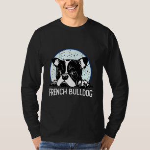 Söt fransk bulldogg-ansikte för pojkar och flickor t shirt