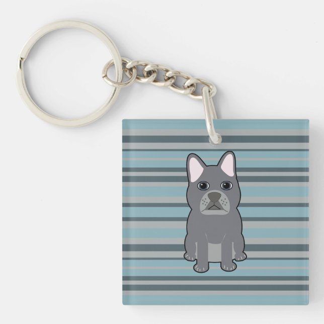 Söt fransk bulldogg blårandig (Framsidan)