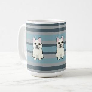 Söt fransk bulldogg blårandig kaffemugg