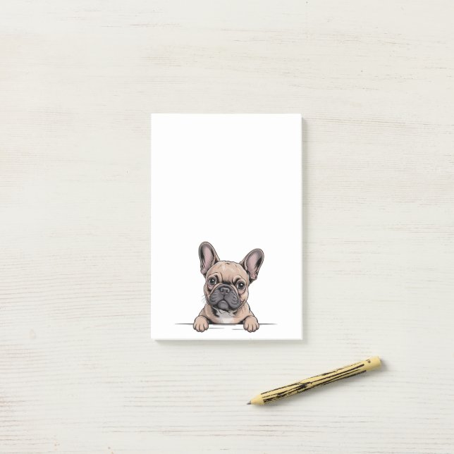 Söt fransk bulldogg Frenchie Post-it Block (På skrivbordet)