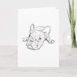 Söt fransk bulldogg gratulationskort kort