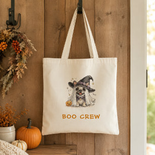 Söt fransk bulldogg Halloween-häxa Boo-gäng Tygkasse