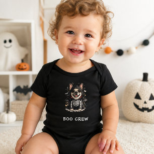 Söt fransk bulldogg Halloween skelett Boo Crew T Shirt