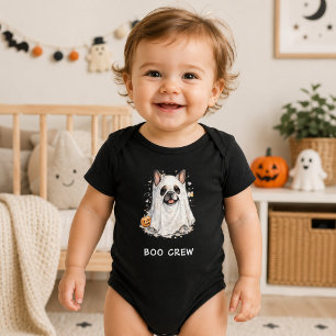 Söt fransk bulldogg Halloween-spöke Boo Crew T Shirt