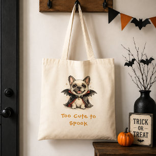 Söt fransk bulldogg Halloween vampyrfladdermus Tygkasse