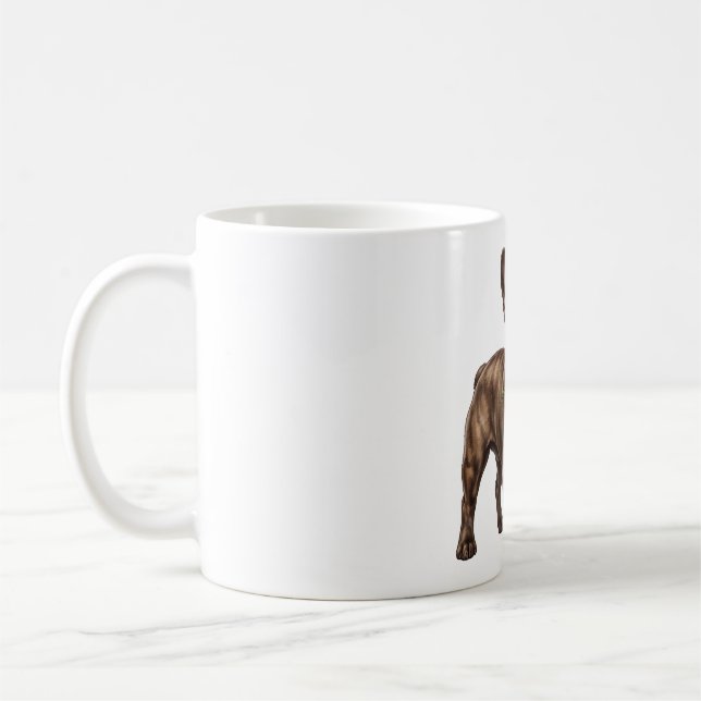 Söt fransk bulldogg hund kaffemugg (Vänster)