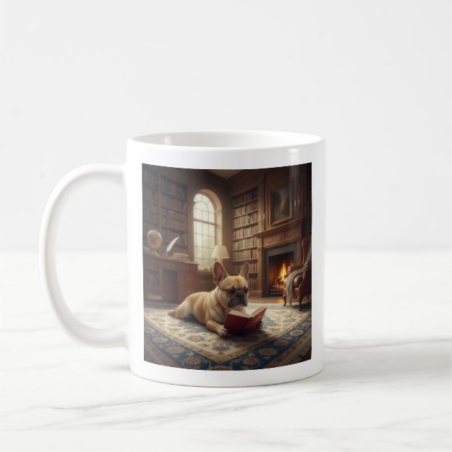 Söt fransk bulldogg kaffemugg (Vänster)