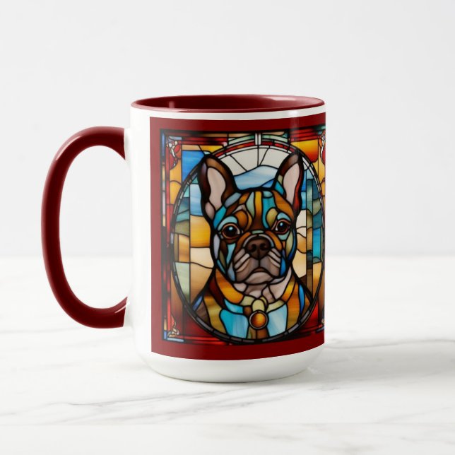 Söt fransk bulldogg kaffemugg (Vänster)