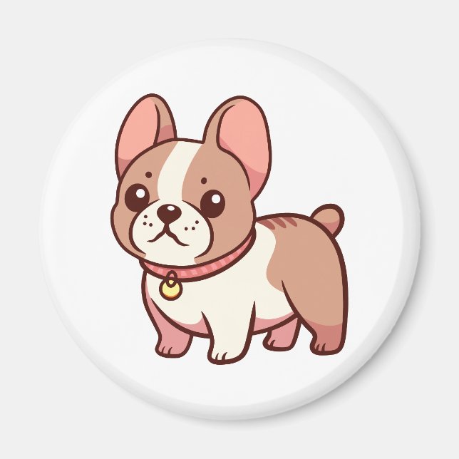 Söt fransk bulldogg  magnet (Framsidan)