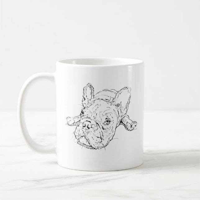 Söt fransk Bulldogg-mugg, present till hundmamma Kaffemugg (Vänster)