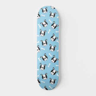 Söt fransk bulldogg och benmönster mini skateboard bräda 18,5 cm