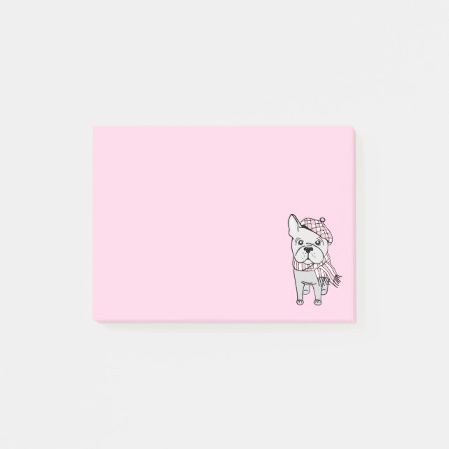 Söt fransk bulldogg post-it block (Framsida)