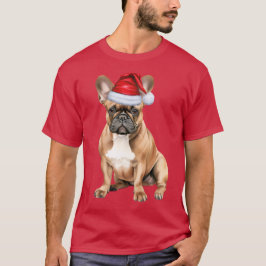 Söt fransk bulldogg rolig jul t shirt