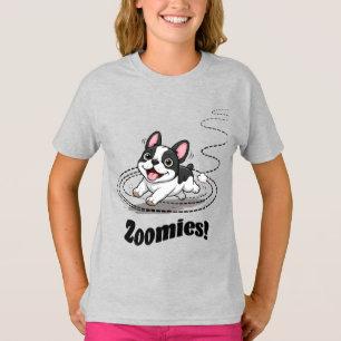 Söt fransk bulldogg Roliga Zoomies Tjej T-shirt