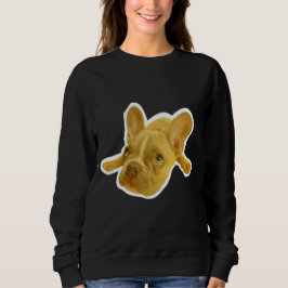 Söt fransk bulldogg valpfoto svart sweatshirt t shirt