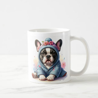 Söt fransk bulldogg valpkopp kaffemugg