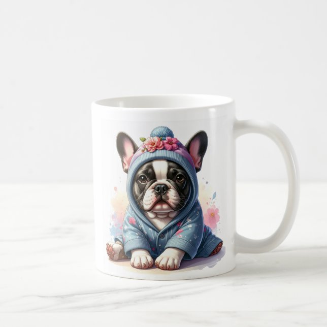 Söt fransk bulldogg valpkopp kaffemugg (Höger)