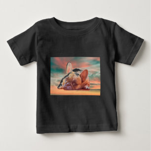 Söt fransk bulldogg Vattenfärg konst målning Tee Shirt