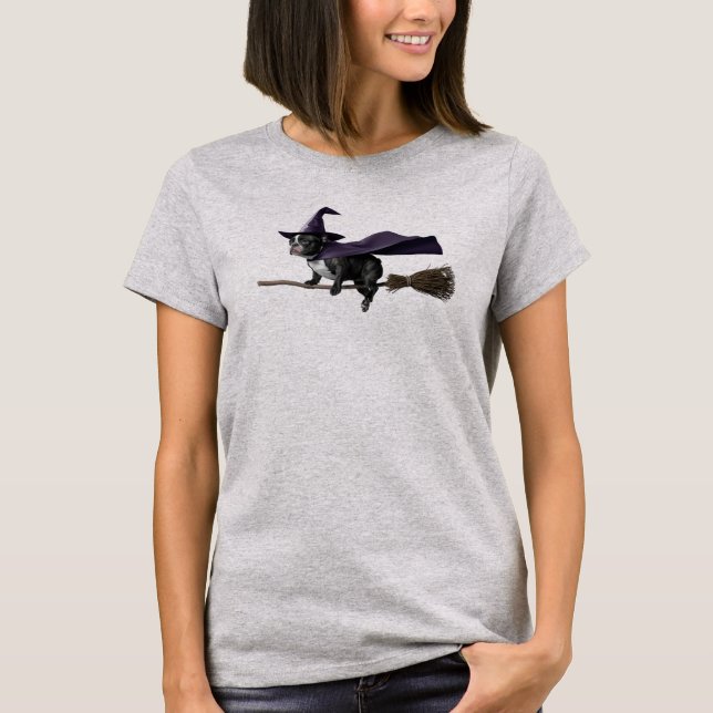 Söt fransk bulldoggshäxa t-shirt (Framsida)