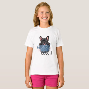 Söt fransk bulldoggskål för roliga hundälskare t shirt
