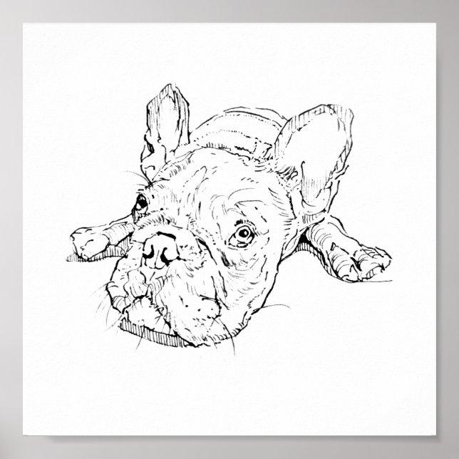 Söt fransk bulldoggskopp, present till hundmamma poster (Framsidan)