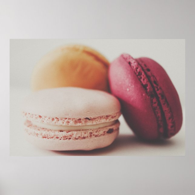Söt Fransk Macaron Poster (Framsidan)