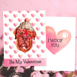 Söt fransk mastiff Jag vovlar åt dig hundvalentin  Julkort