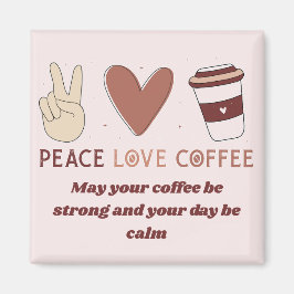 Söt Fred Kärlek Kaffe Boho Estetik Magnet