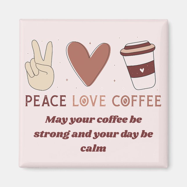 Söt Fred Kärlek Kaffe Boho Estetik Magnet (Framsidan)